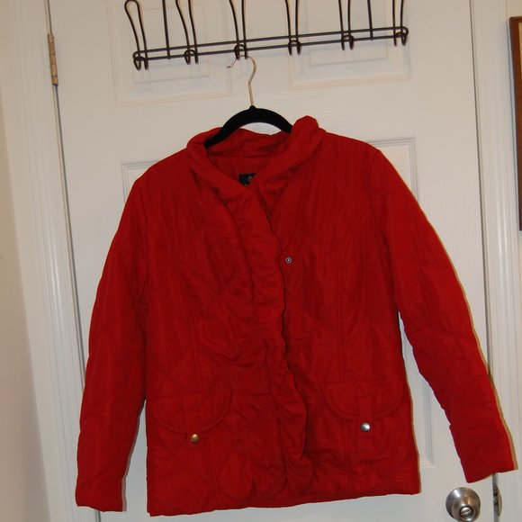 Peck & Peck Collection Women's Red Puffer Jacket Size M - Picture 3 of 11